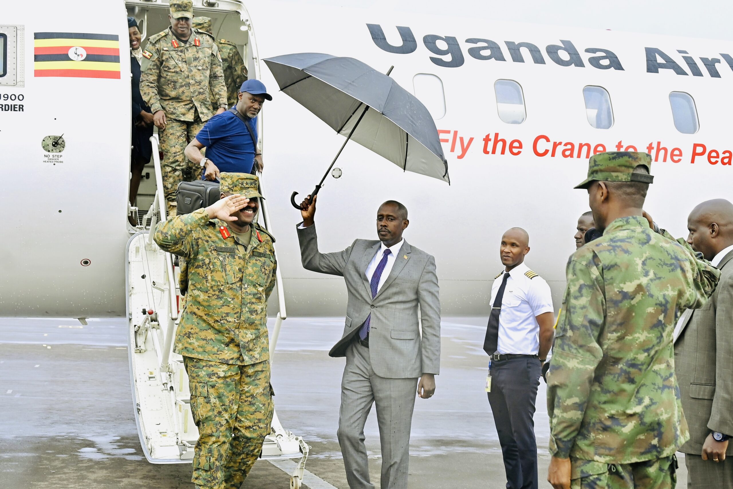 Gen Muhoozi Lands In Kigali, Rwanda To Attend Swearing-In Ceremony