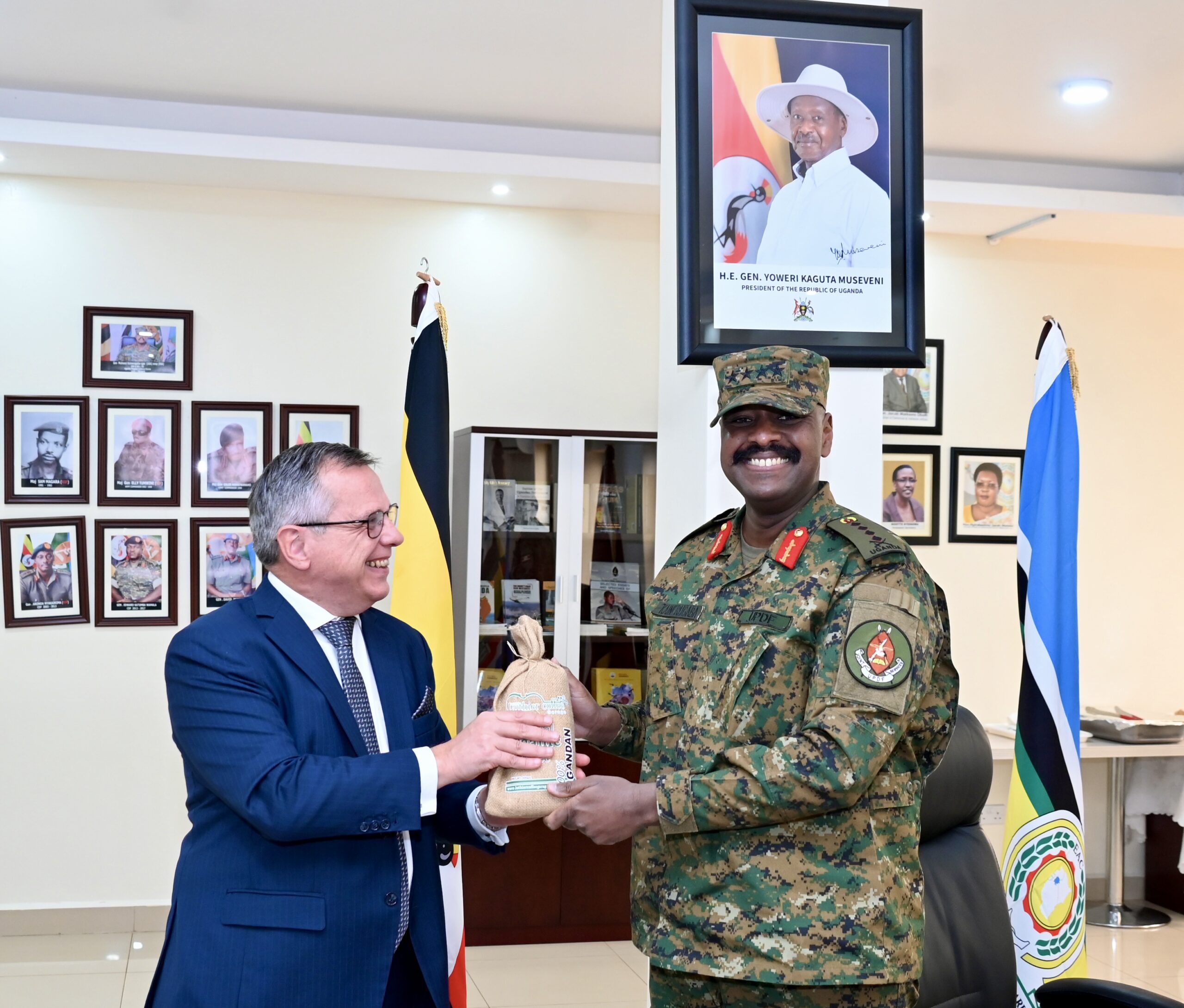 Gen Muhoozi Discusses Bilateral Relations With Belgium Ambassador to Uganda